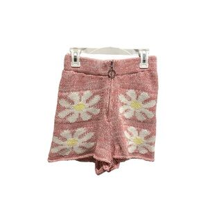 Storia Pink Daisy Knit Shorts Size S